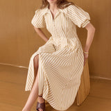 Fit and Flare Stripe Midi Dress