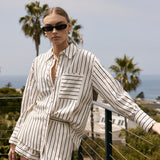Oversized Striped Button-Down Shirt