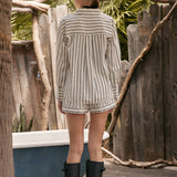 Oversized Striped Button-Down Shirt