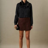 Faux Suede Mini Skort