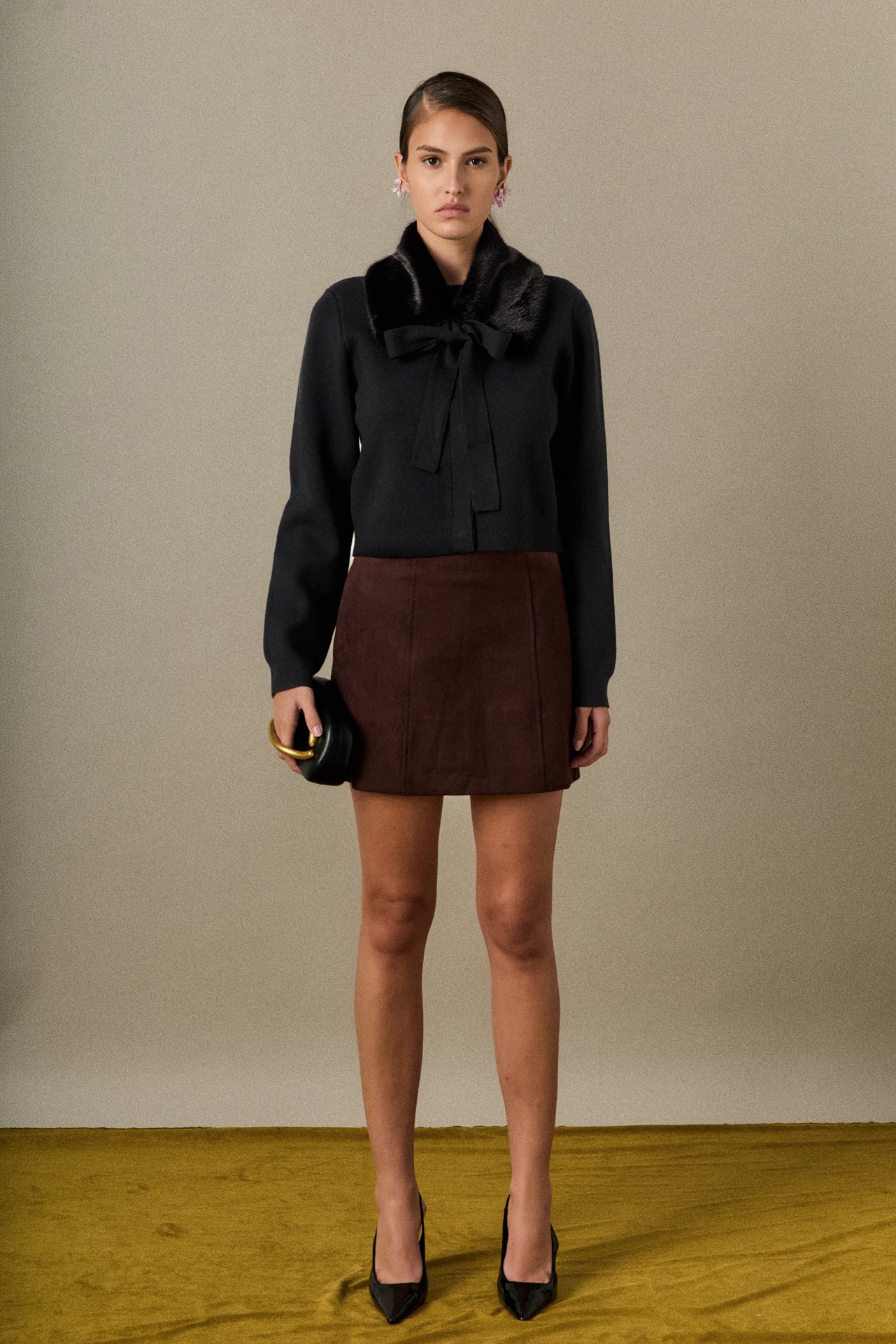 Faux Suede Mini Skort