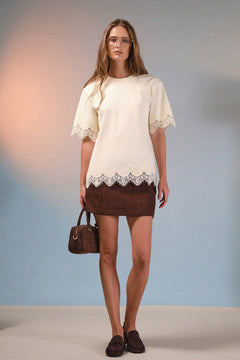 Faux Suede Mini Skort