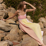 Colorblock Stripe Tie-Strap Maxi Dress