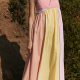 Colorblock Stripe Tie-Strap Maxi Dress