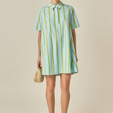 Striped Kaftan Mini Dress