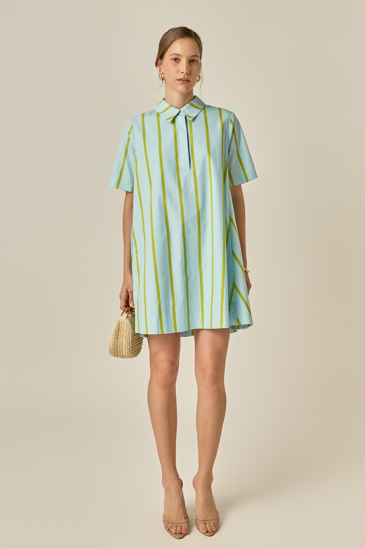 Striped Kaftan Mini Dress