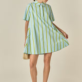 Striped Kaftan Mini Dress