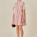 Striped Kaftan Mini Dress