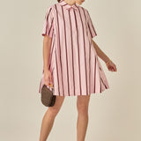 Striped Kaftan Mini Dress