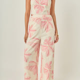 Halter Flower Embroidered Jumpsuit