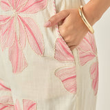 Halter Flower Embroidered Jumpsuit