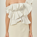 One Shoulder Ruffle Top