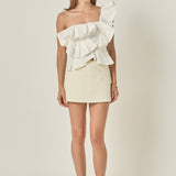 One Shoulder Ruffle Top