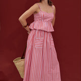 Sunset Stripe Flounce Cami