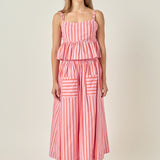 Sunset Stripe Flounce Cami