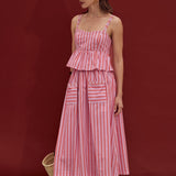Sunset Stripe Flounce Cami