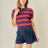 Rugby Stripe Cropped Polo