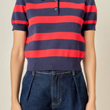 Rugby Stripe Cropped Polo