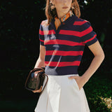 Rugby Stripe Cropped Polo