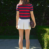Rugby Stripe Cropped Polo