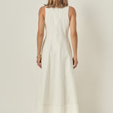 Linen Stitch Detail Midi Dress