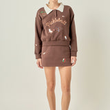 Embroidered Scuba Skort