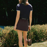 Scallop Trim Sweater Polo