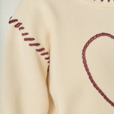 Heart Whipstitch Knit Sweater