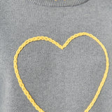 Heart Whipstitch Knit Sweater