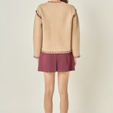 Heart Whipstitch Knit Sweater