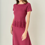 Fringe Hem Knit Top
