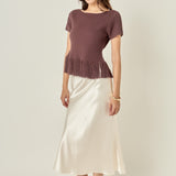 Fringe Hem Knit Top