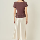 Fringe Hem Knit Top