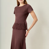 Fringe Hem Knit Top