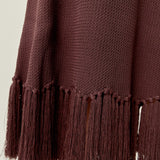 Fringe Hem Knit Midi Skirt