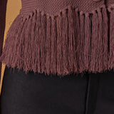 Fringe Trim Knit Cardigan
