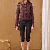 Fringe Trim Knit Cardigan