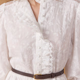 Ruffle Collar Puff Sleeve Maxi Dress