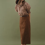 Ruffle Neck Swiss Dot Blouse
