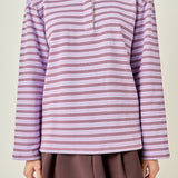 Striped Polo Knit Top