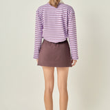 Striped Polo Knit Top