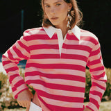 Striped Rugby Polo Top