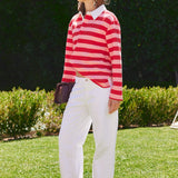 Striped Rugby Polo Top
