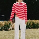 Striped Rugby Polo Top