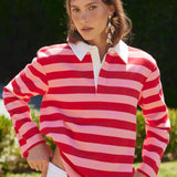 Striped Rugby Polo Top
