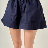 Drawstring Poplin Shorts