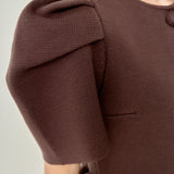 Puff Sleeve Peplum Knit Top