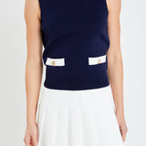 Colorblock Sleeveless Knit Top