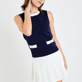 Colorblock Sleeveless Knit Top