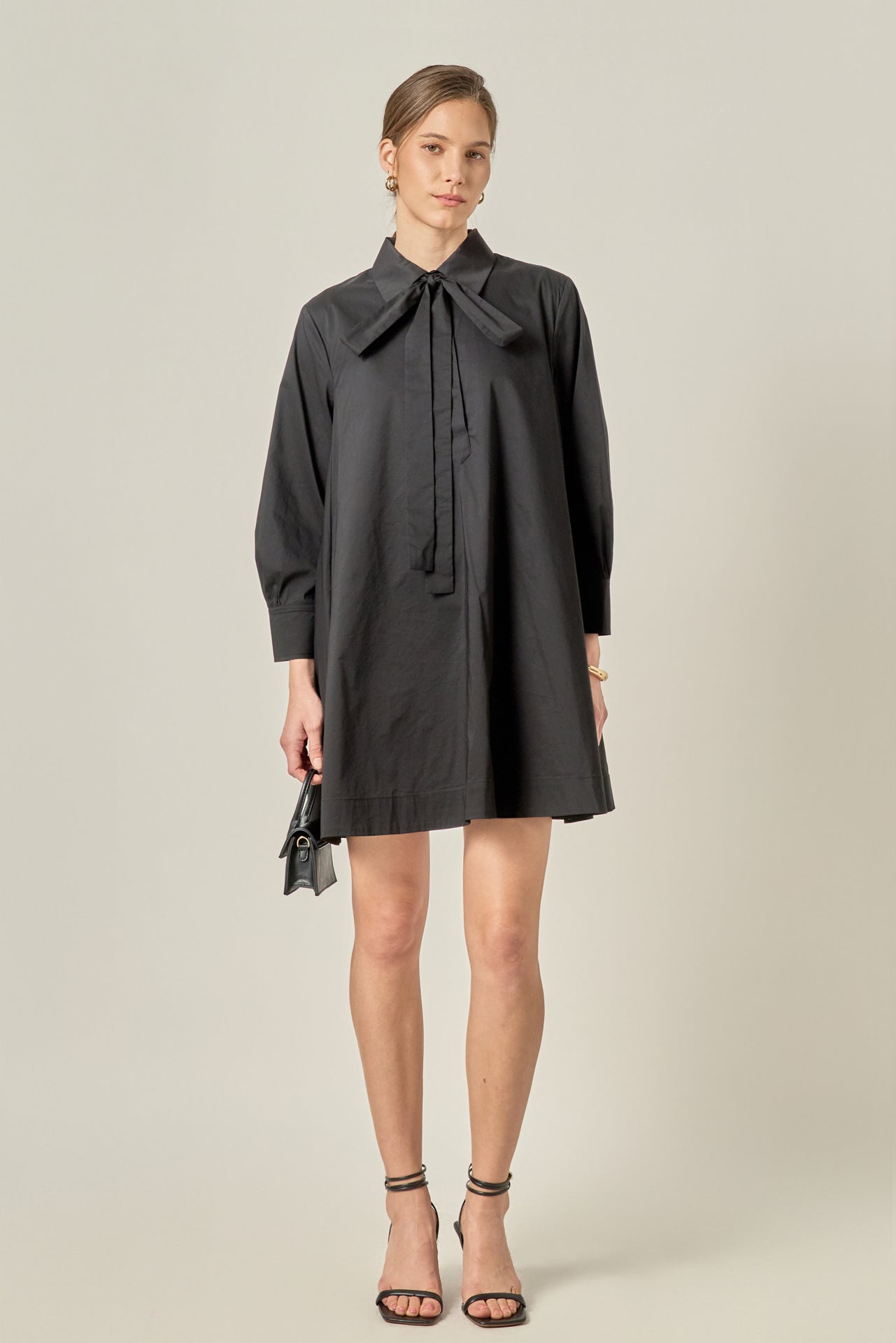 English Factory - Laced Up Puffed Sleeve Mini Dress Off White / M English Factory - Laced Up Puffed Sleeve Mini Dress Off White / M